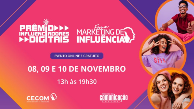 9º Fórum sobre Marketing de Influência acontece nos dias 8, 9 e 10 de novembro